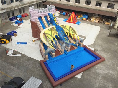 Special Industrial Inflatable Dragon Water Slides For Sale BY-WS-120